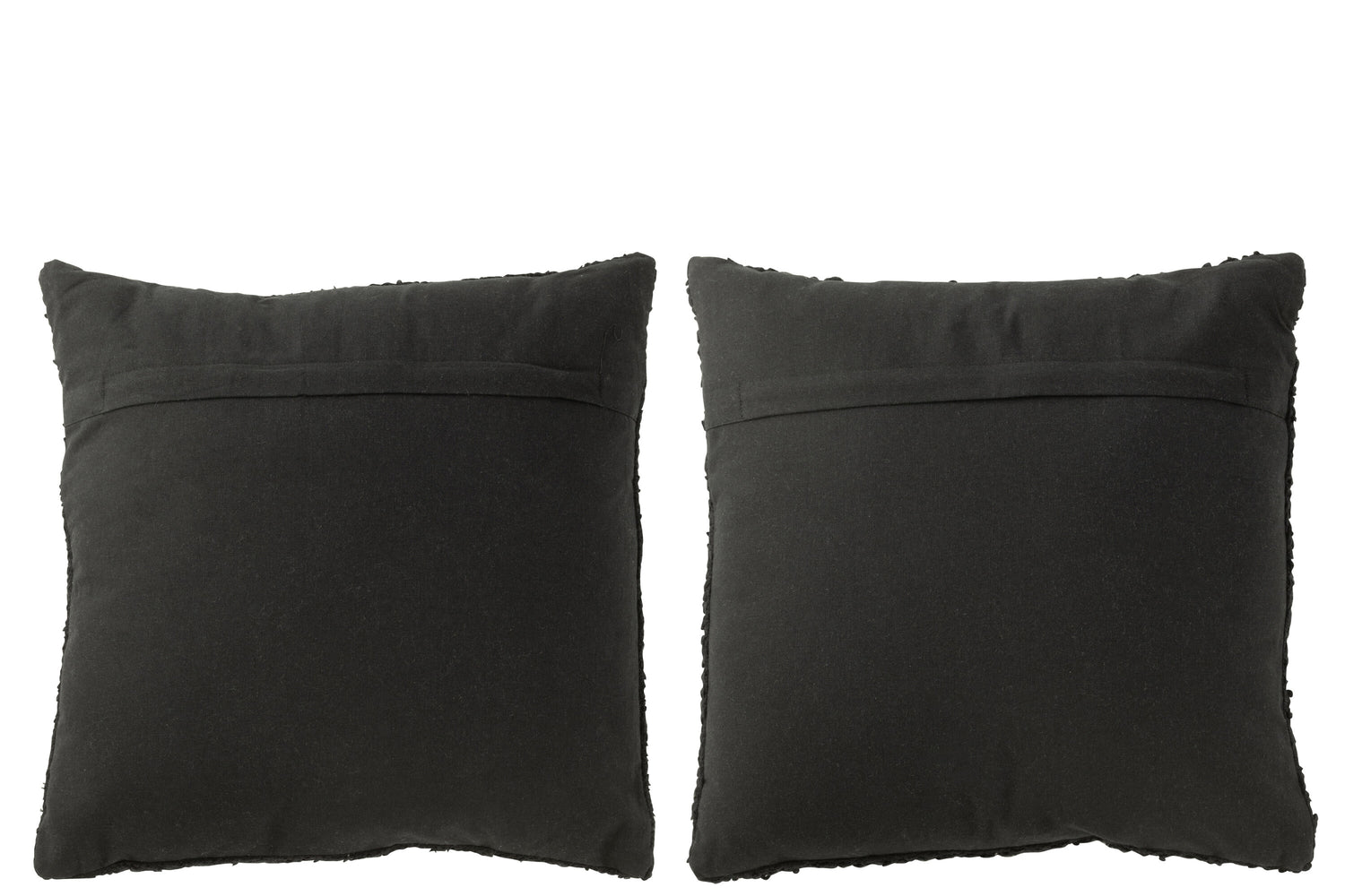 Kussen Vierkant Los/Strak Geweven Katoen Zwart Assortiment Van 2