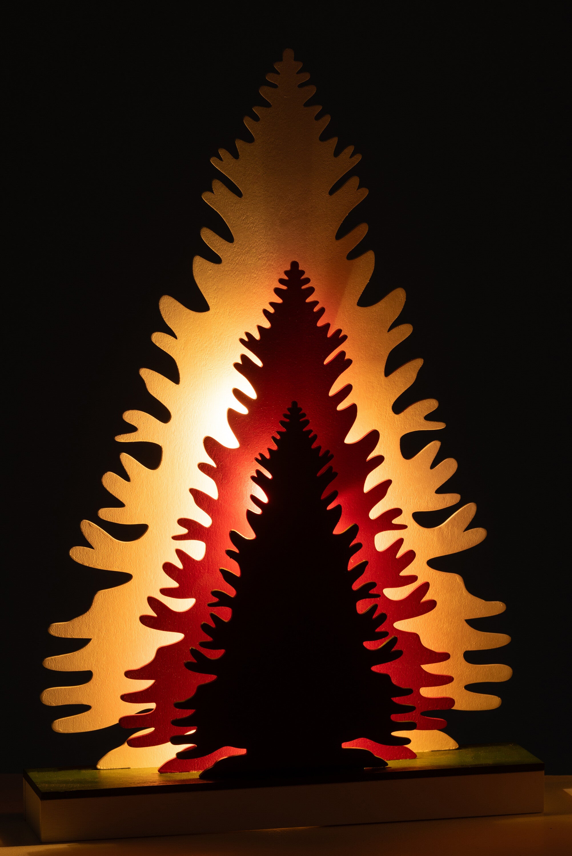 Deco Winter Led Bomen Hout Mix