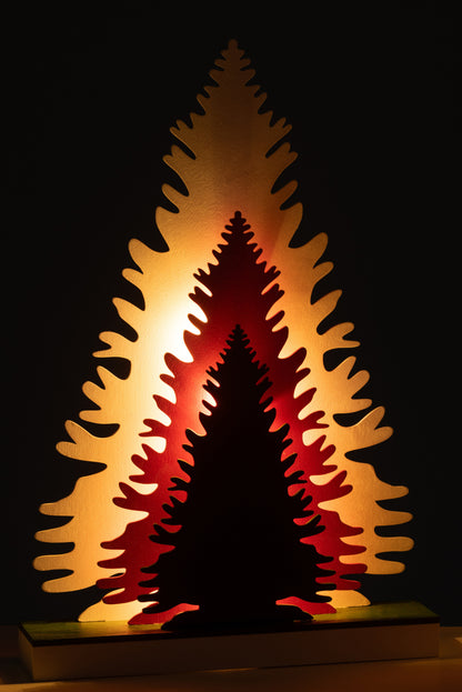 Deco Winter Led Bomen Hout Mix