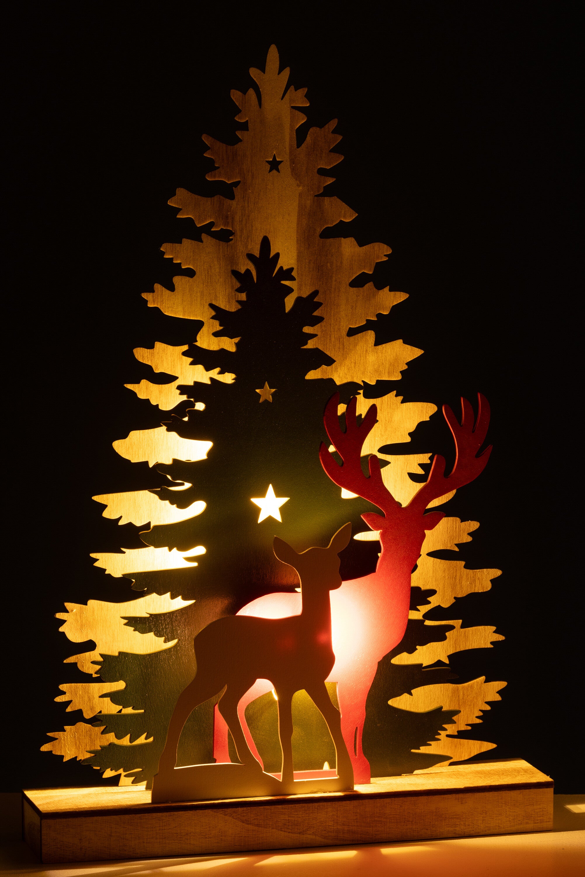 Deco Winter Led Hertenboom Hout Mix