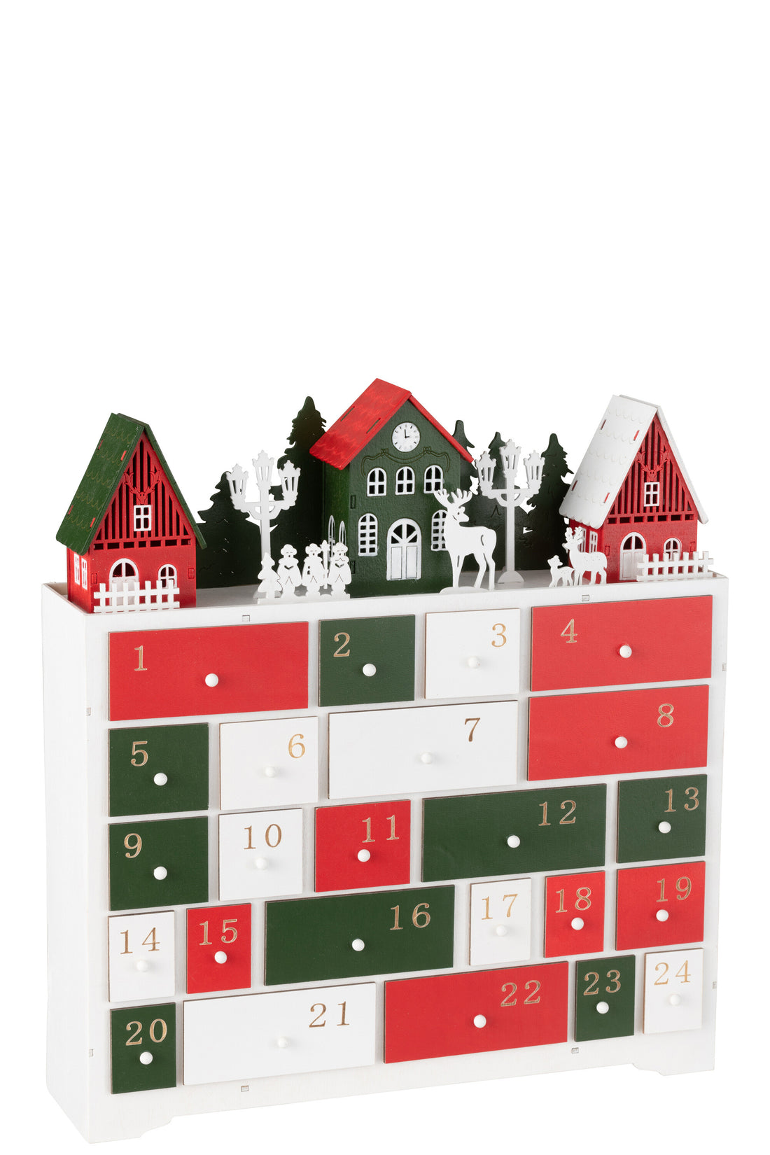 Deco Winter Led Kast + Huizen Hout Mix