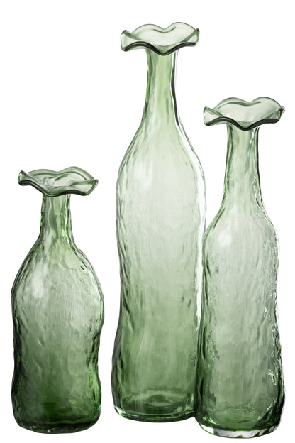 Vaas Bloeiend Glas Groen Groot