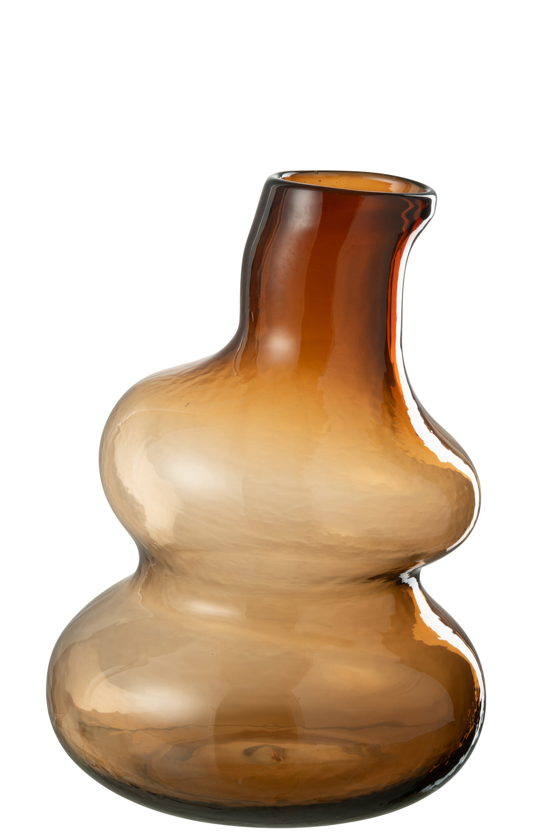 J-Line Vaas Fles Glas Bruin Large