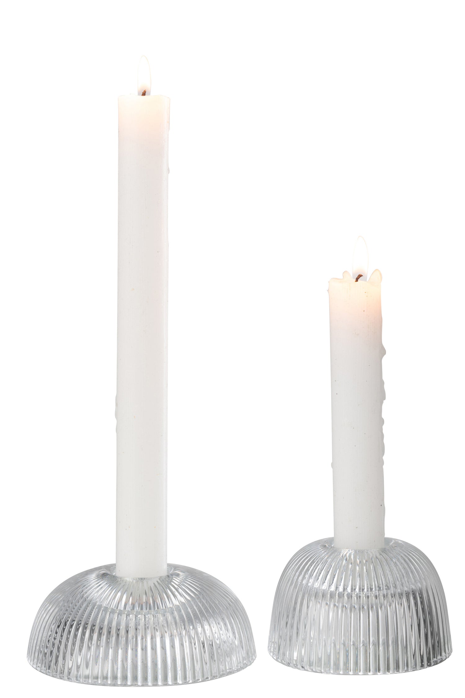 Kaarsenhouder Canele Glas Transparant Assortiment Van 2