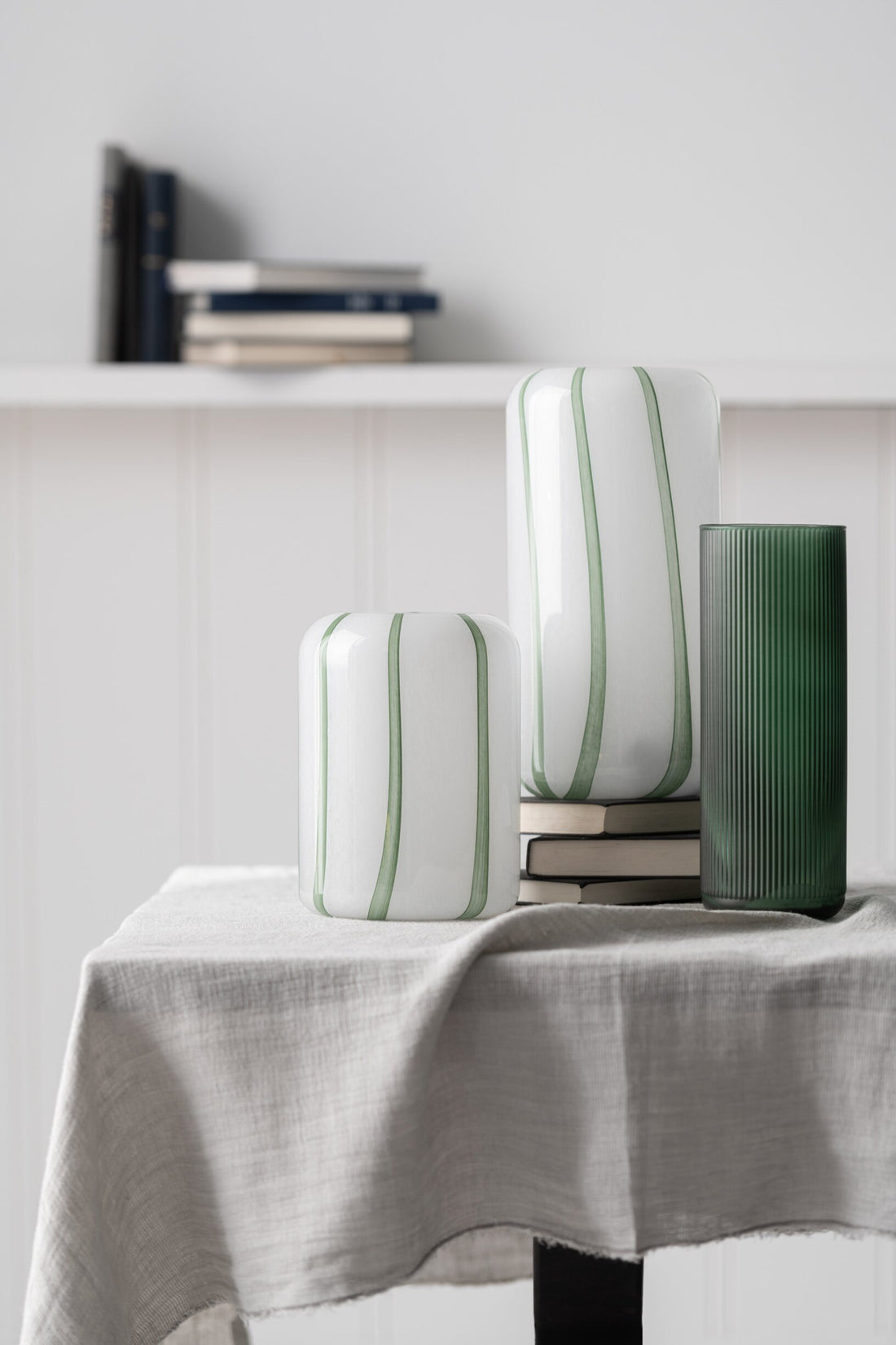 Vaas Mimi Glas Wit/Groen Klein