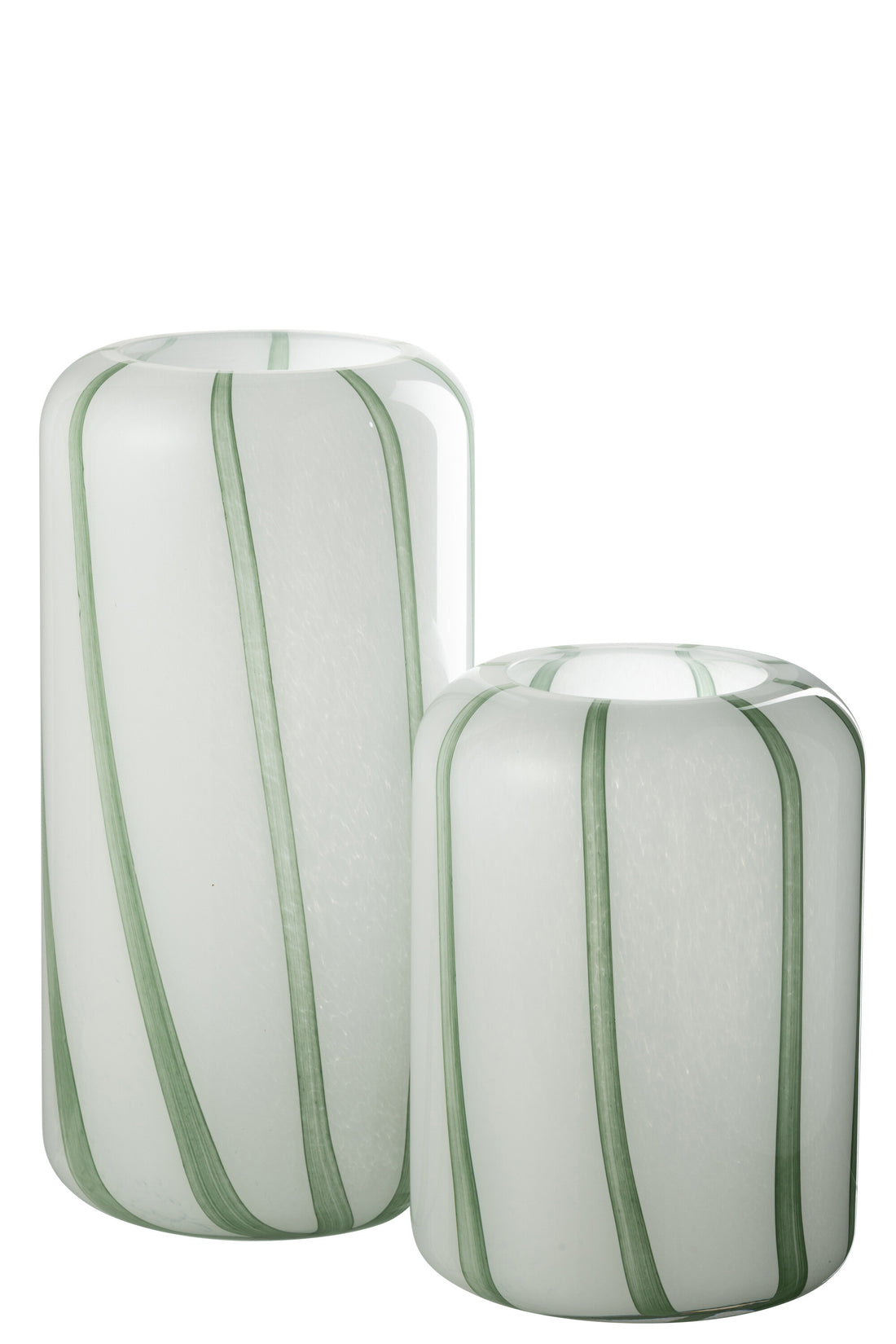 Vaas Mimi Glas Wit/Groen Groot