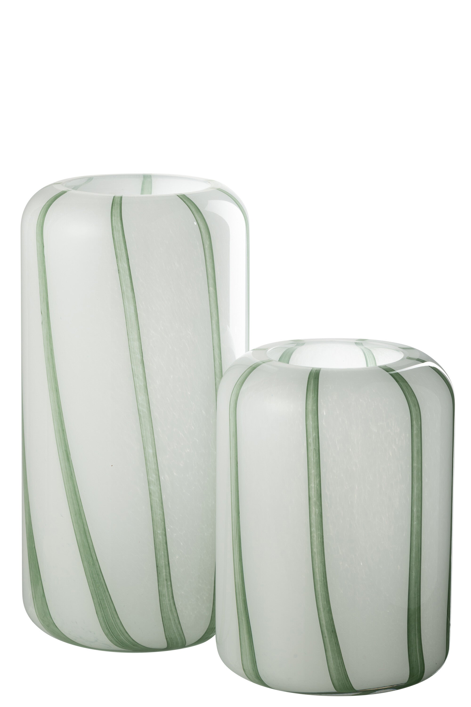 Vaas Mimi Glas Wit/Groen Groot