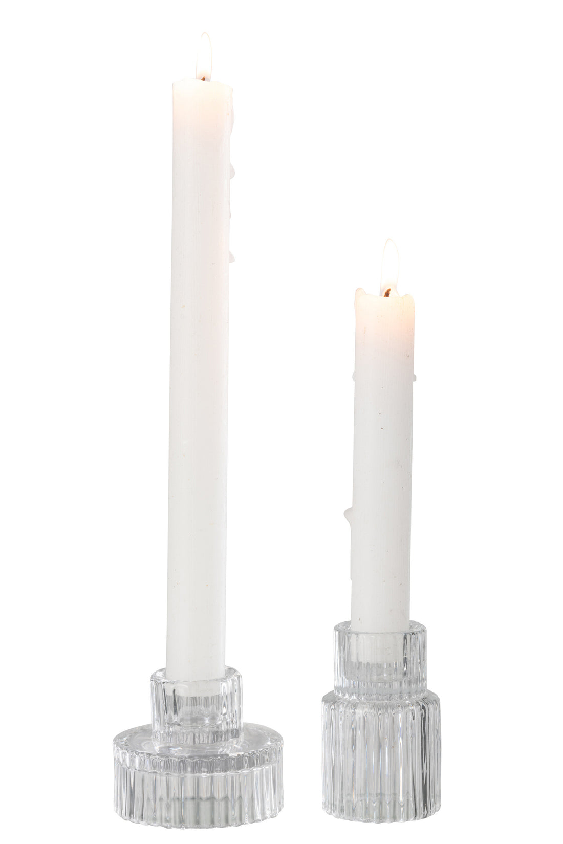 Kaarsenhouder Jenny Glas Transparant Assortiment Van 2