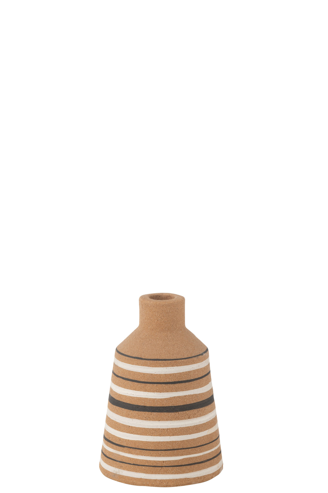 J-Line Vaas Tukano Strepen Terra Bruin/Zwart/Wit Small