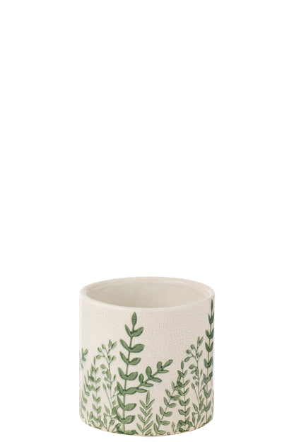 Vaas Ferny Rond Steengoed Groen/Wit Groot