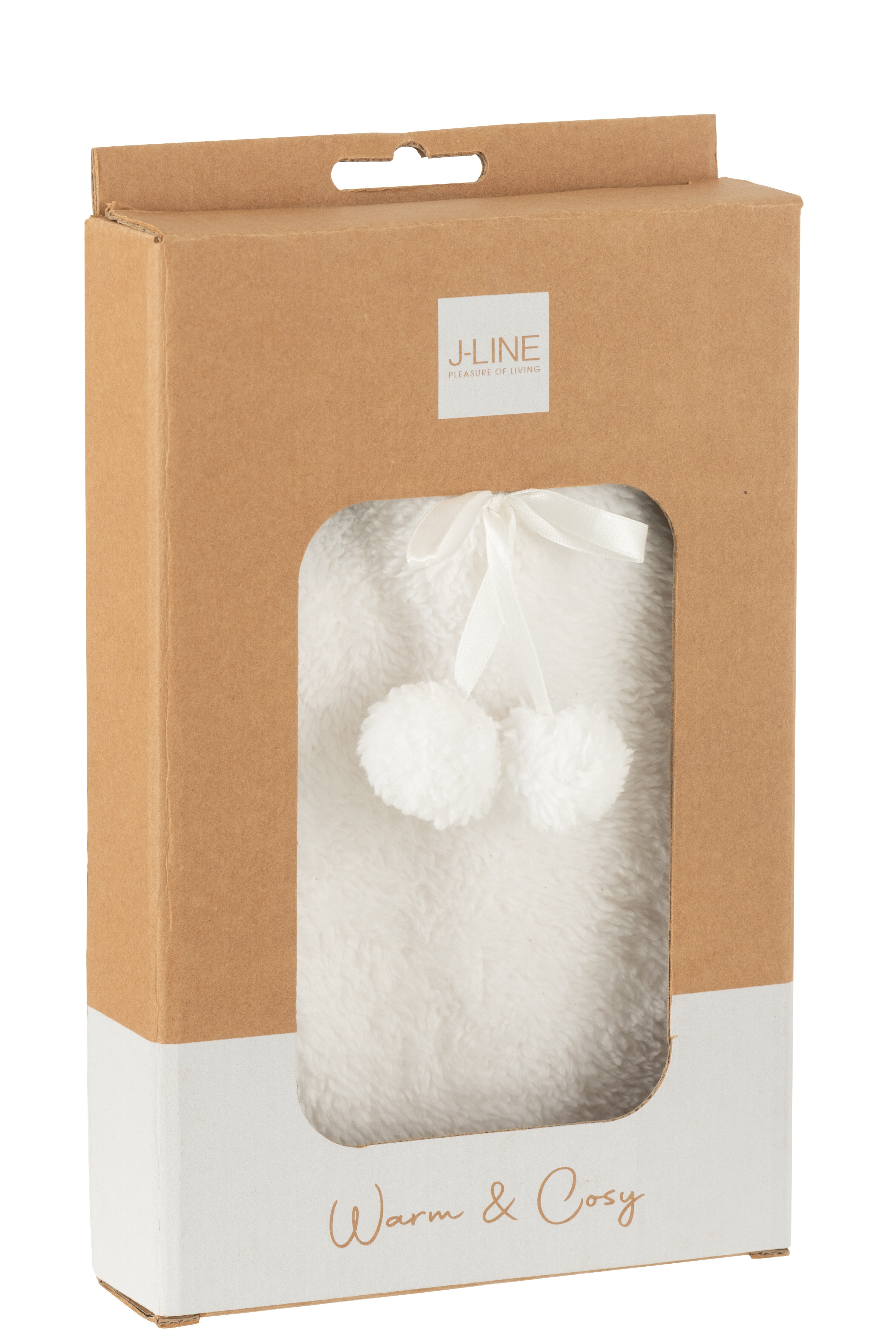 Warmwaterkruik Teddy Pompoms Polyester Wit