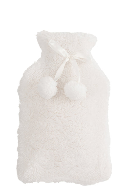 Warmwaterkruik Teddy Pompoms Polyester Wit