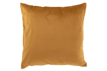 J-Line Kussen Chenille+Patroon Polyester Oker/Wit
