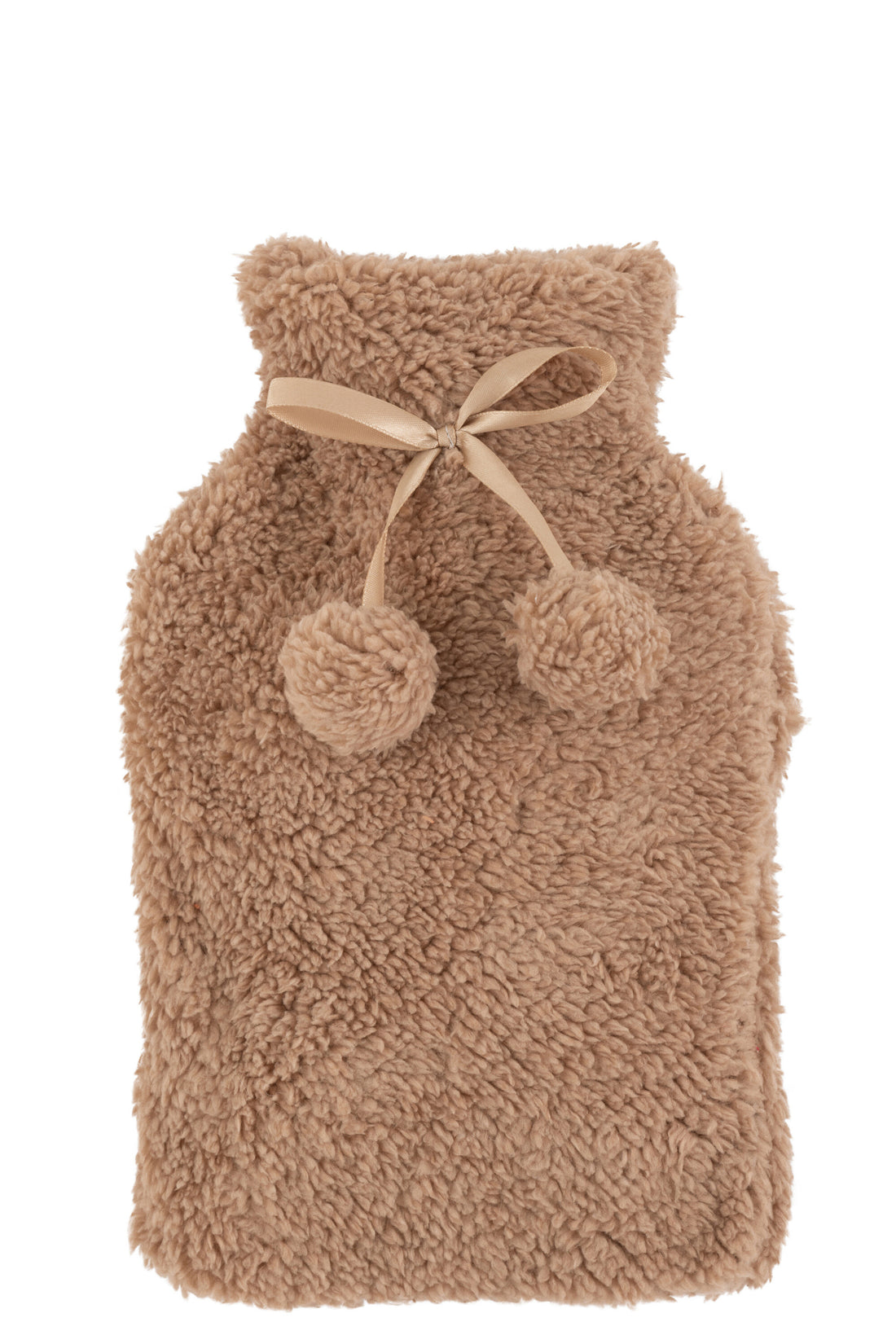 Warmwaterkruik Teddy+Pompons Polyester Lichtbruin