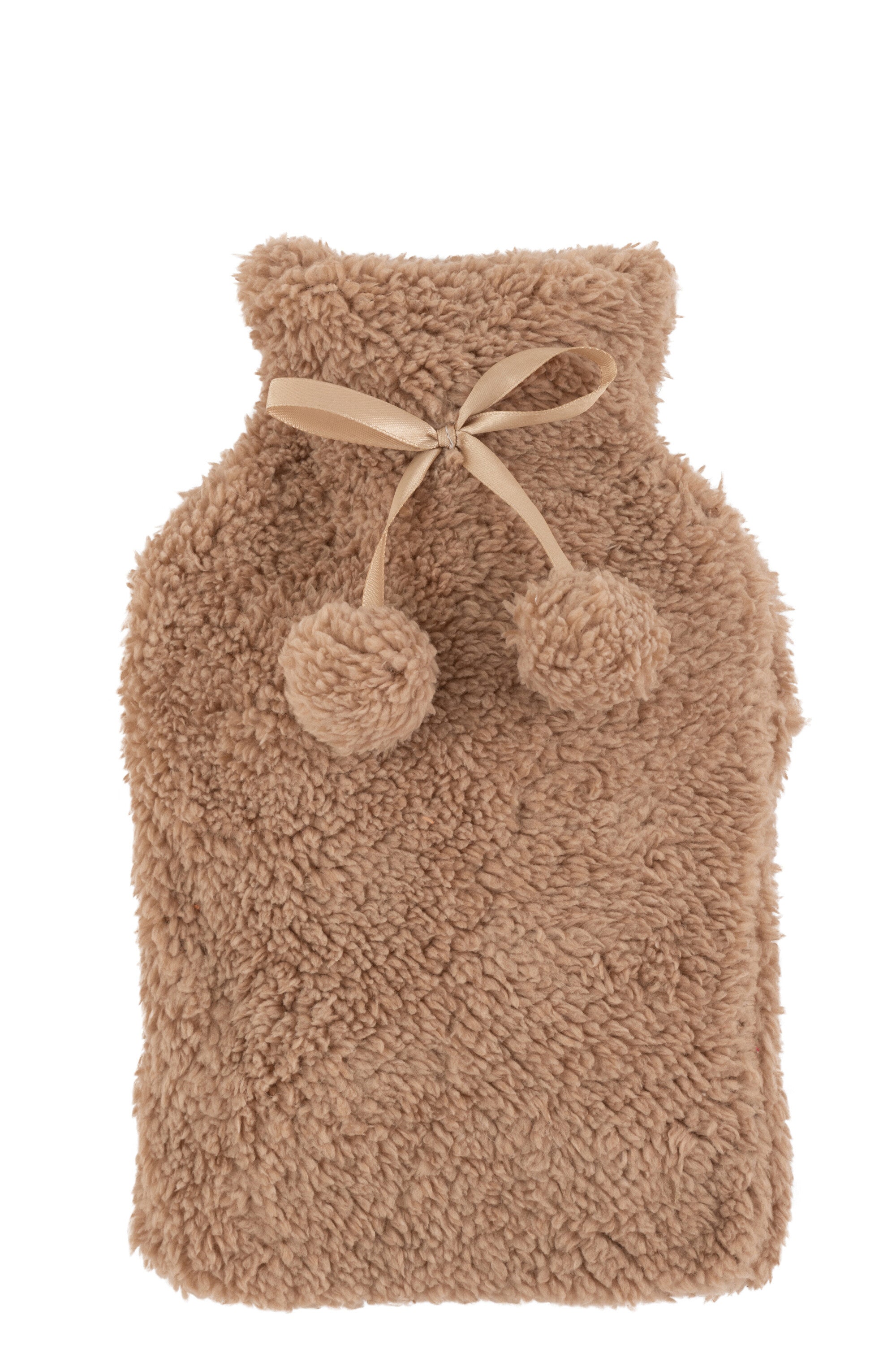 Warmwaterkruik Teddy+Pompons Polyester Lichtbruin