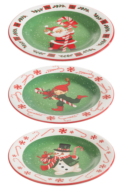 Plaat Ronde Kerst Dolomiet Mix Assortiment Van 3