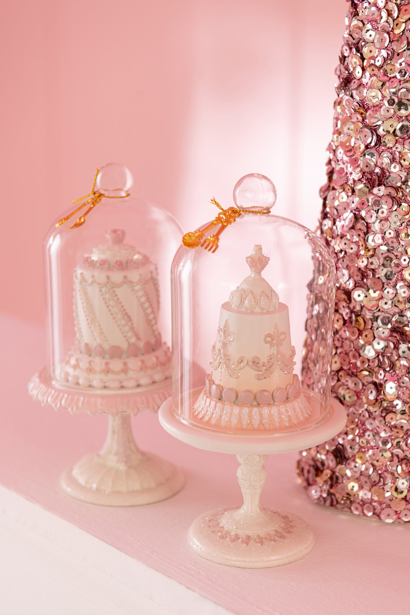 Taartbel Hars Wit/Roze Assortiment Van 2