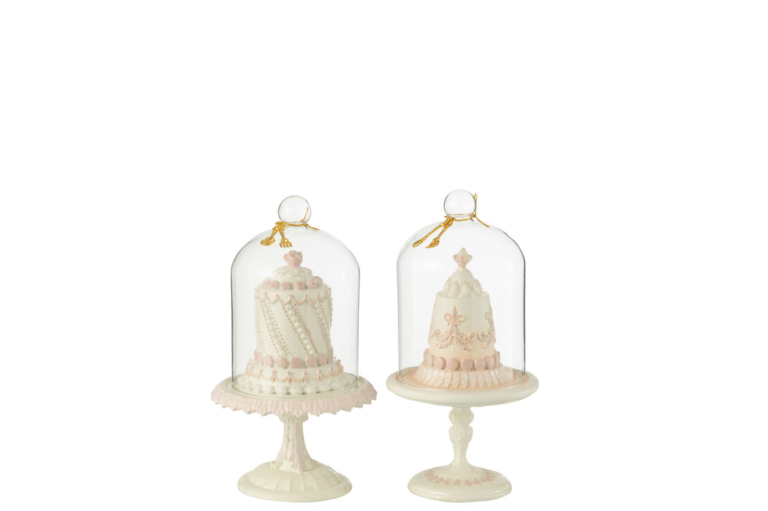 Taartbel Hars Wit/Roze Assortiment Van 2