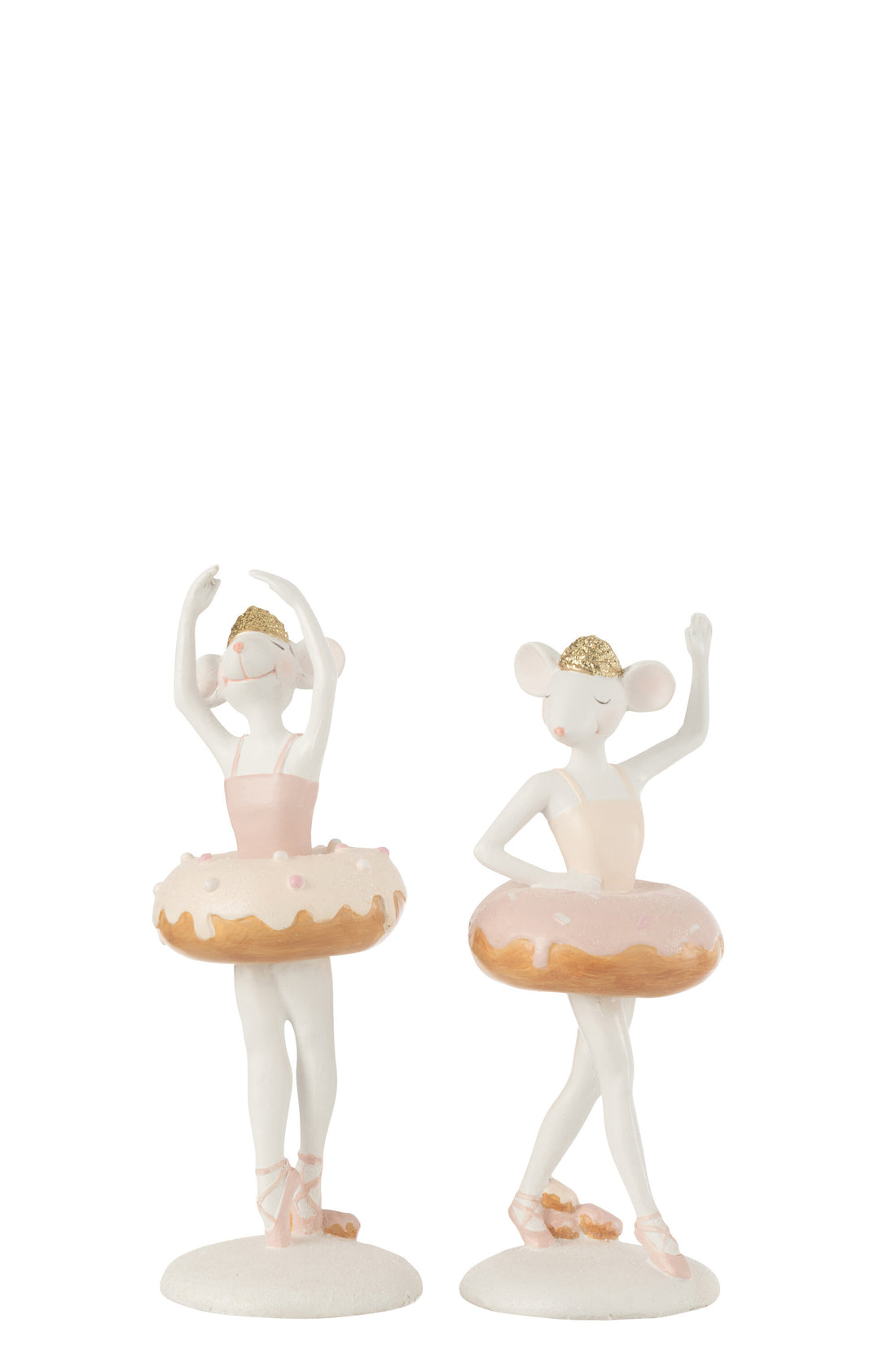 Muis Ballerina Hars Wit/Roze Assortiment Van 2