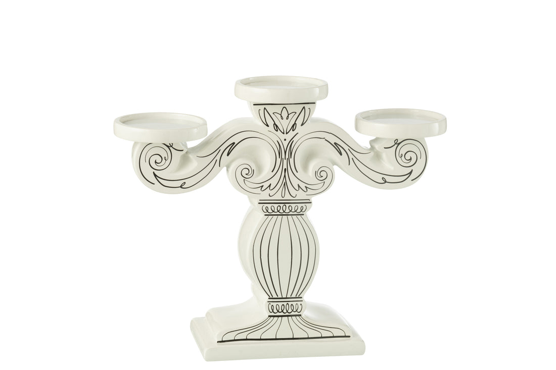 Kroonluchter Dolomiet Wit/Zwart