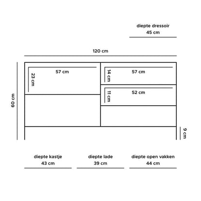 TV Dressoir Luuk Hout 120 cm