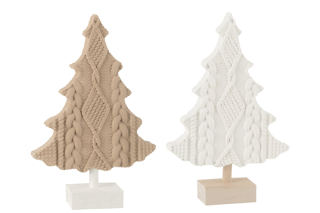 Boom Gebreid Hars Wit/Beige Assortiment Van 2