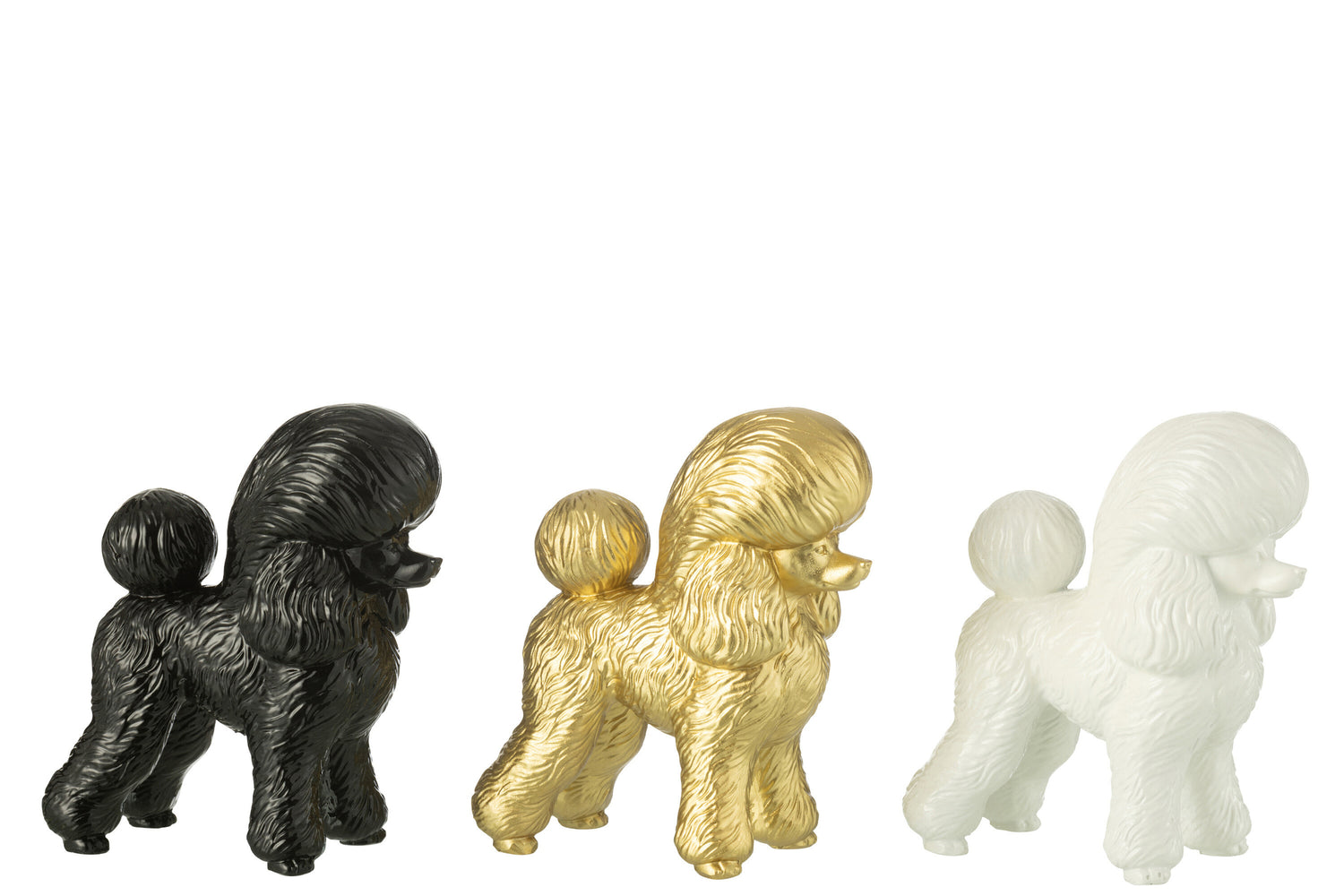 Poedelhars Goud/Zwart/Wit Assortiment Van 3