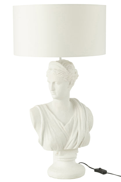 Lamp Lady Bust Hars Wit