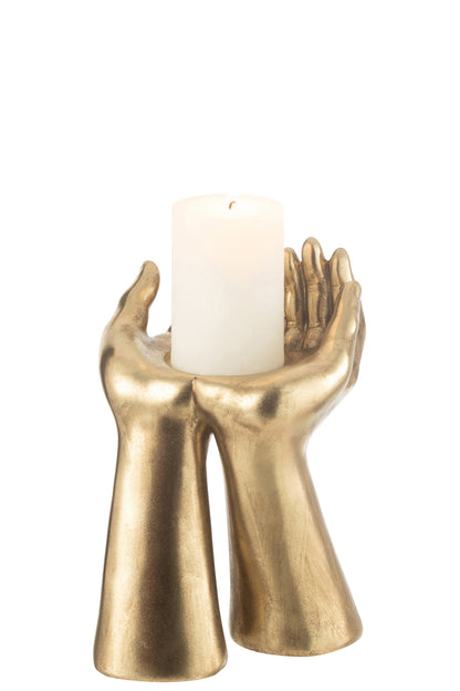 Kaarsenhouder Palmen Hars Goud