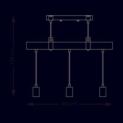 Hanglamp Denton - hout - 60x14x128cm
