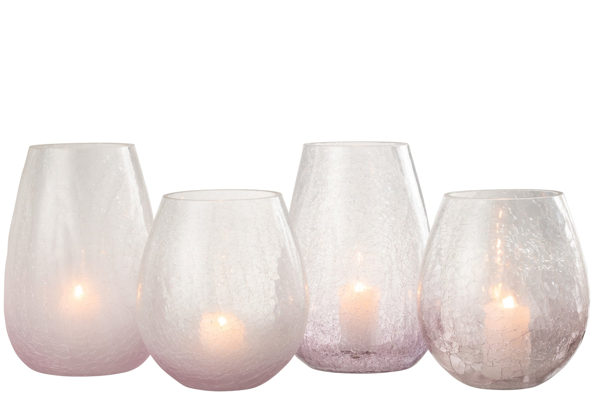 Orkaan Eivormige Craquelure Glas Paars Groot Assortiment Van 2