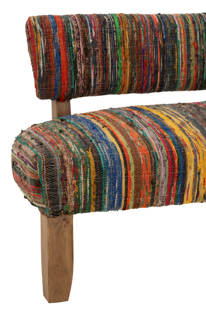 Bank 2 Personen Chindi Hout/Textiel Mix