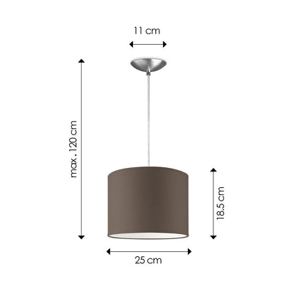 hanglamp Bling met lampenkap, E27, taupe, 25cm