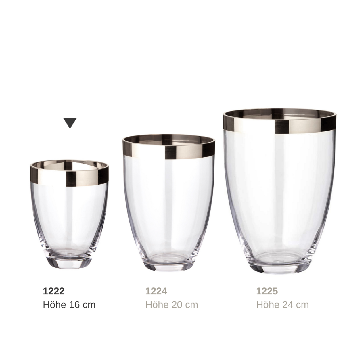 EDZARD Vaas Charlotte, mondgeblazen kristalglas met platina rand, hoogte 16 cm, diameter 12 cm