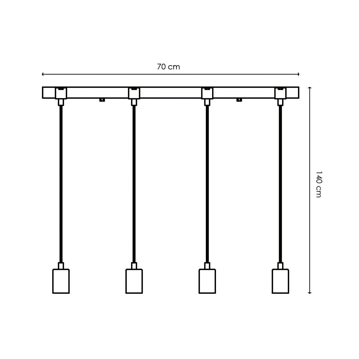 Hanglamp Denton - hout - 70x14x110cm