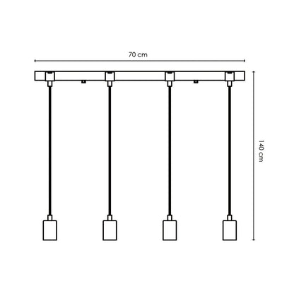 Hanglamp Denton - hout - 70x14x110cm