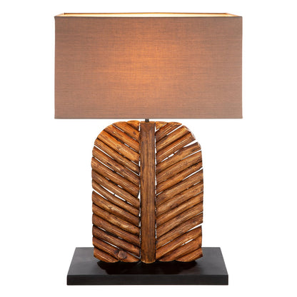 Houten lamp &quot;Foglia&quot; bruin/ zwart