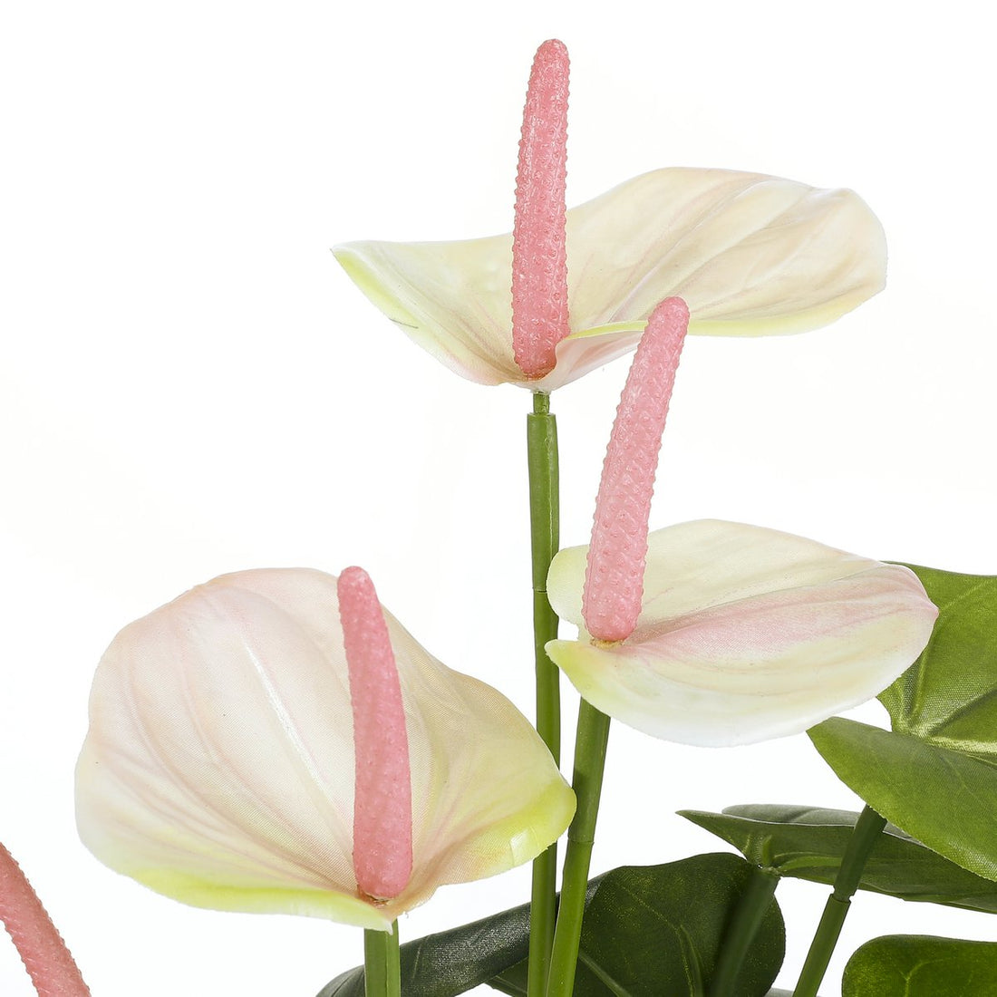 Anthurium Kunstplant in Bloempot Stan - H40 x Ø30 cm - Lichtroze