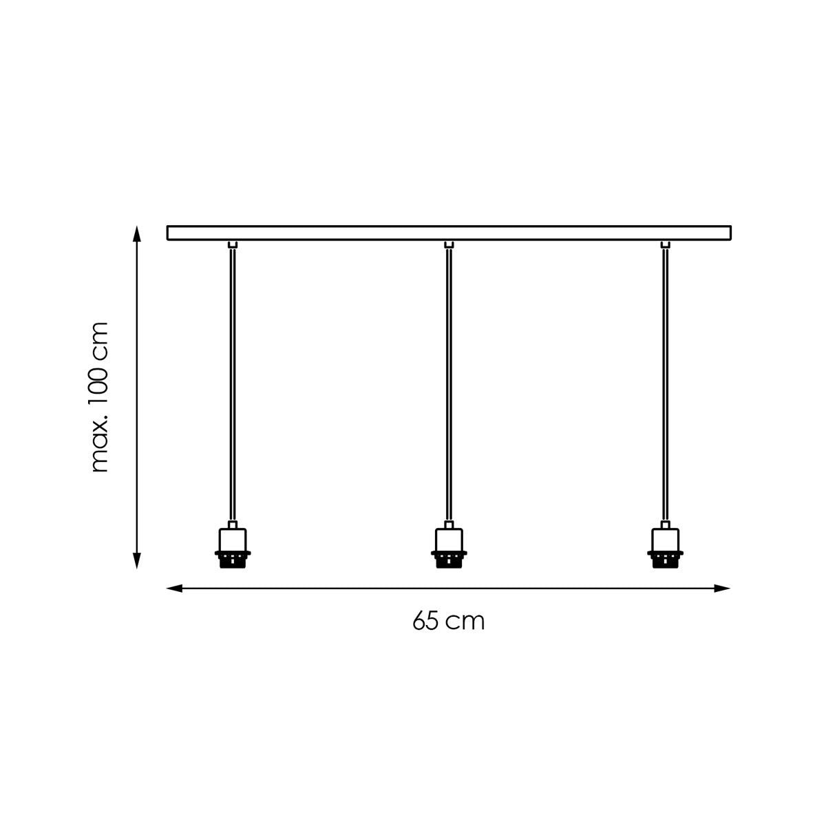 hanglamp Beam 3S 65/9.5/70-112.5cm - Geborsteld staal