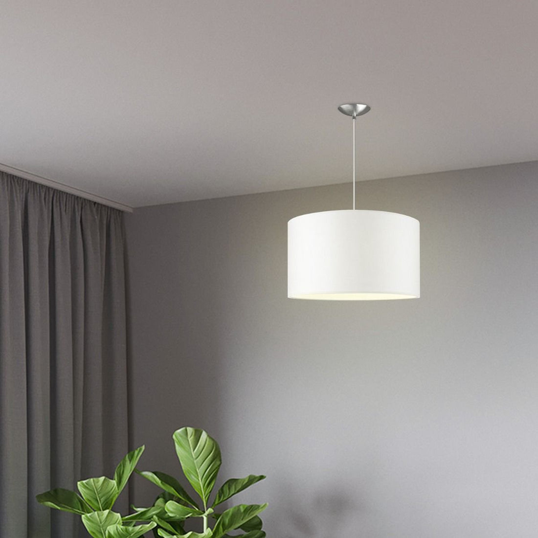 hanglamp Bling met lampenkap, E27, wit, 40cm