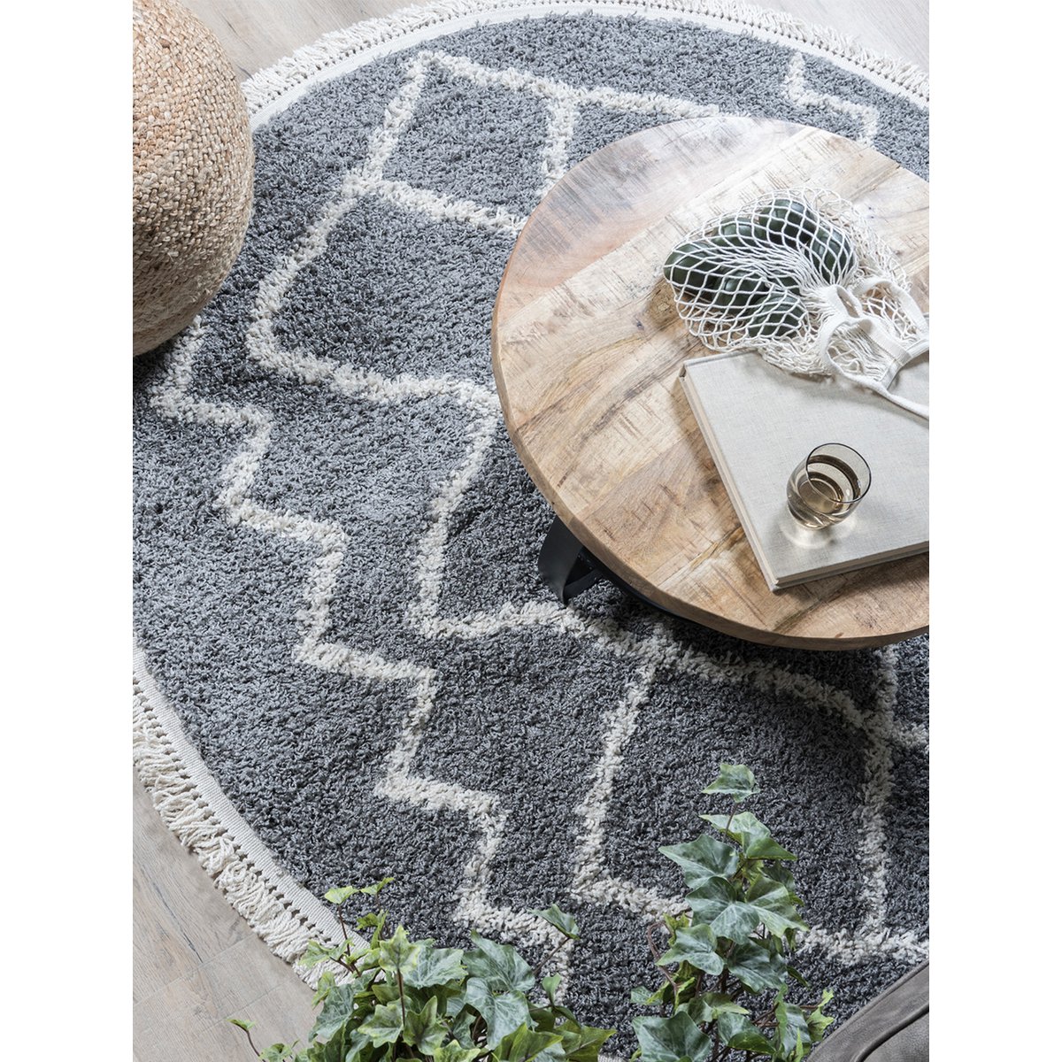 Vloerkleed Marrakesh Grey Rond ø160 cm