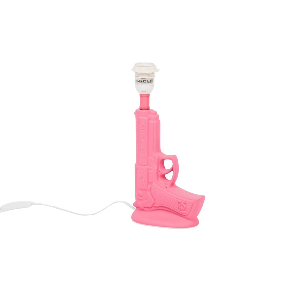 Tafellamp - Gun - Keramiek - Neon Roze - E27 - 15x9x32cm