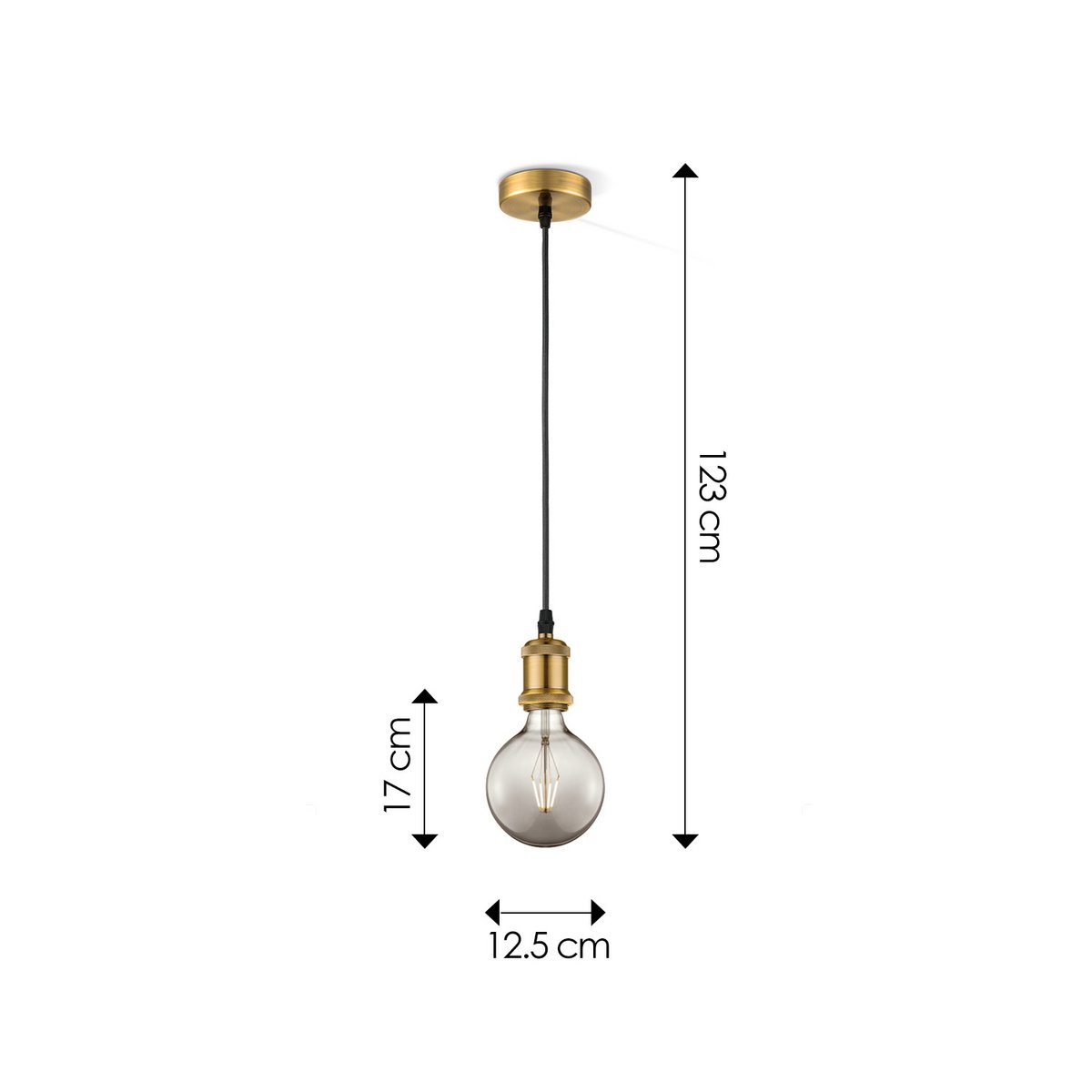 hanglamp brons vintage - G95 - dimbaar E27 rook