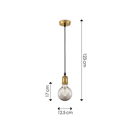 hanglamp brons vintage - G95 - dimbaar E27 rook