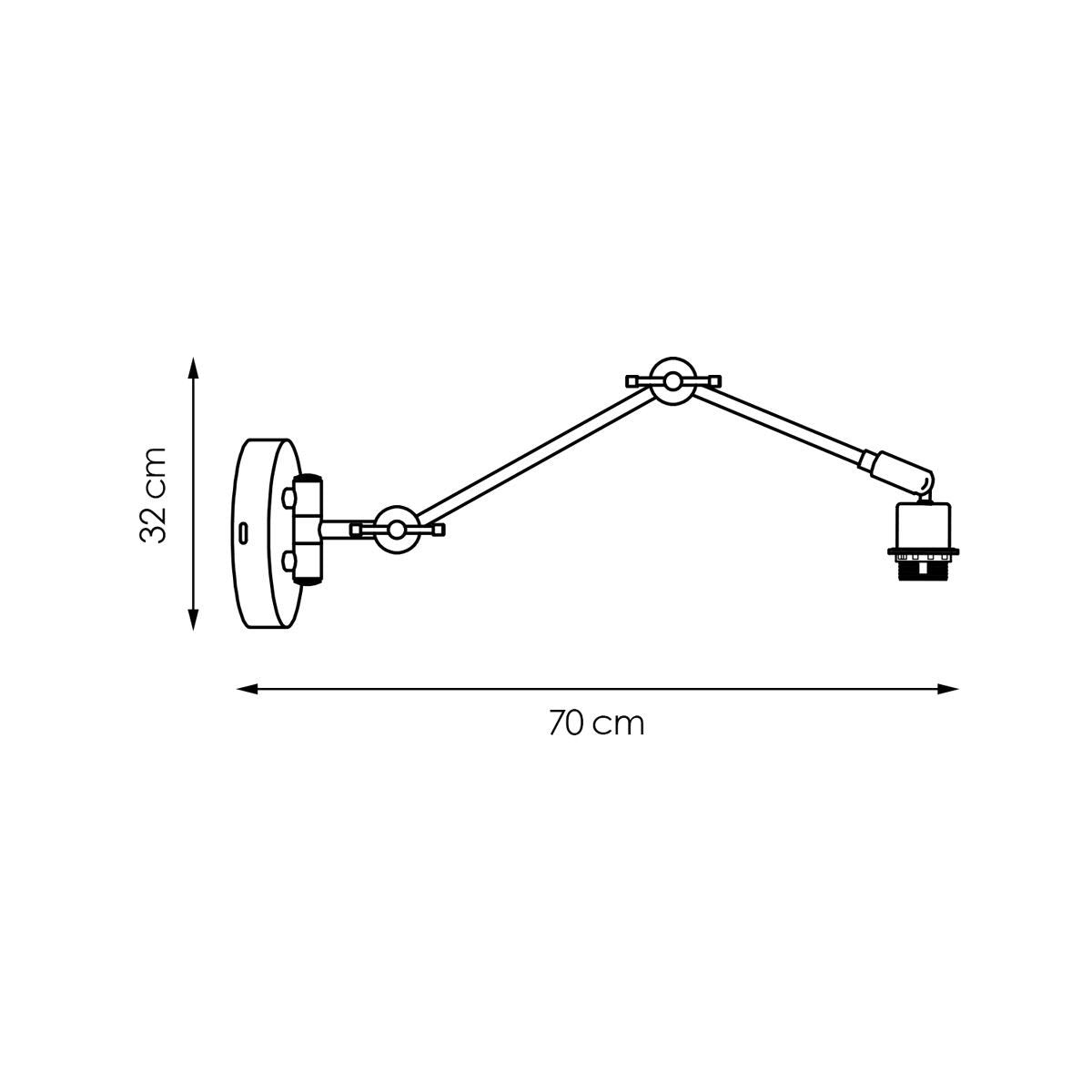 wandlamp Shift 70/70/32cm - Messing