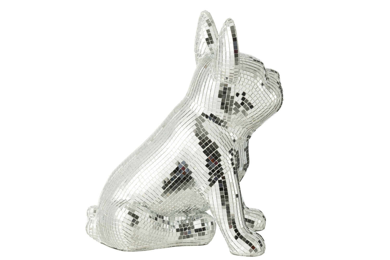 Bulldog Spiegel Hars Zilver