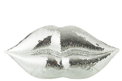 Goed Deco Lips Spiegel Hars Zilver