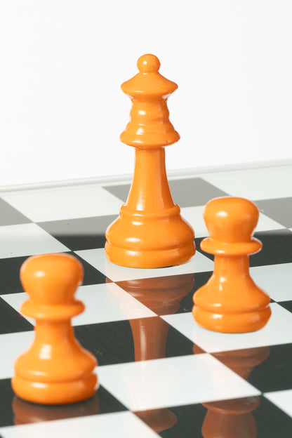 Schaakspel Dieren Hars Blauw/Oranje