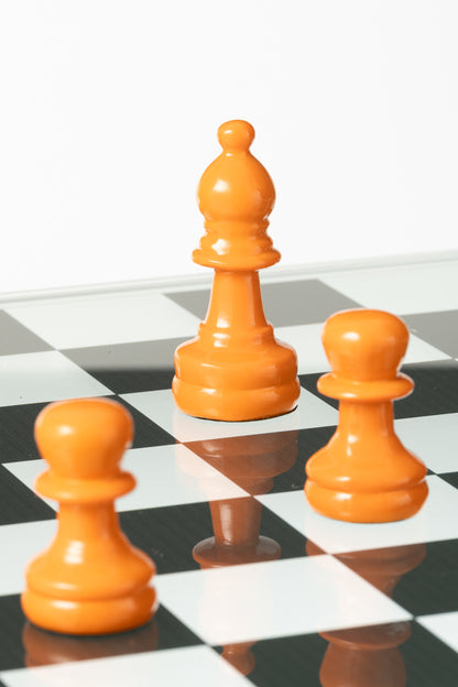 Schaakspel Dieren Hars Blauw/Oranje