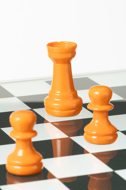 Schaakspel Dieren Hars Blauw/Oranje